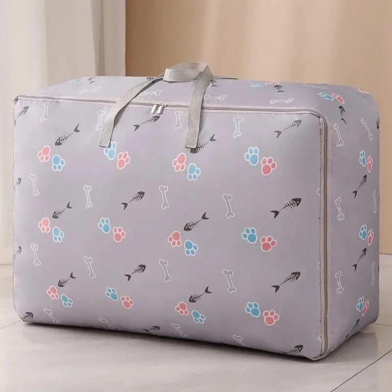 Pink Quilted Zipper Storage Bag for Moving Clothes - Image 8