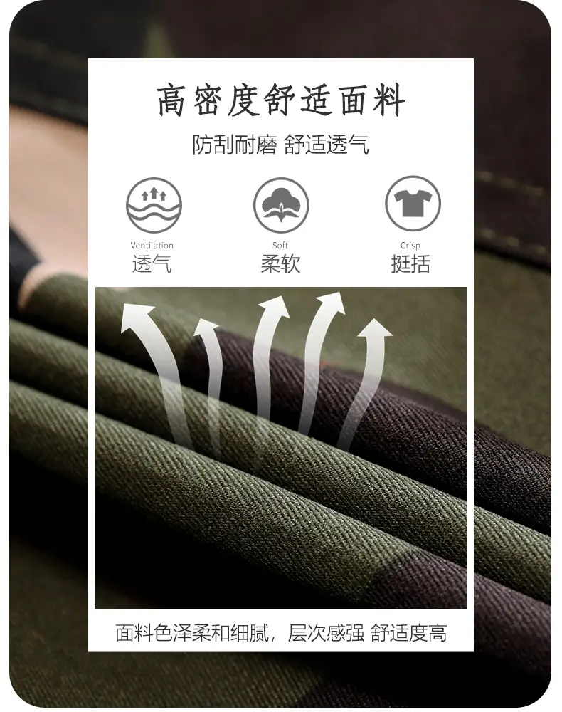 Men's Camouflage Multi-Pocket Trouser Set — feature 36