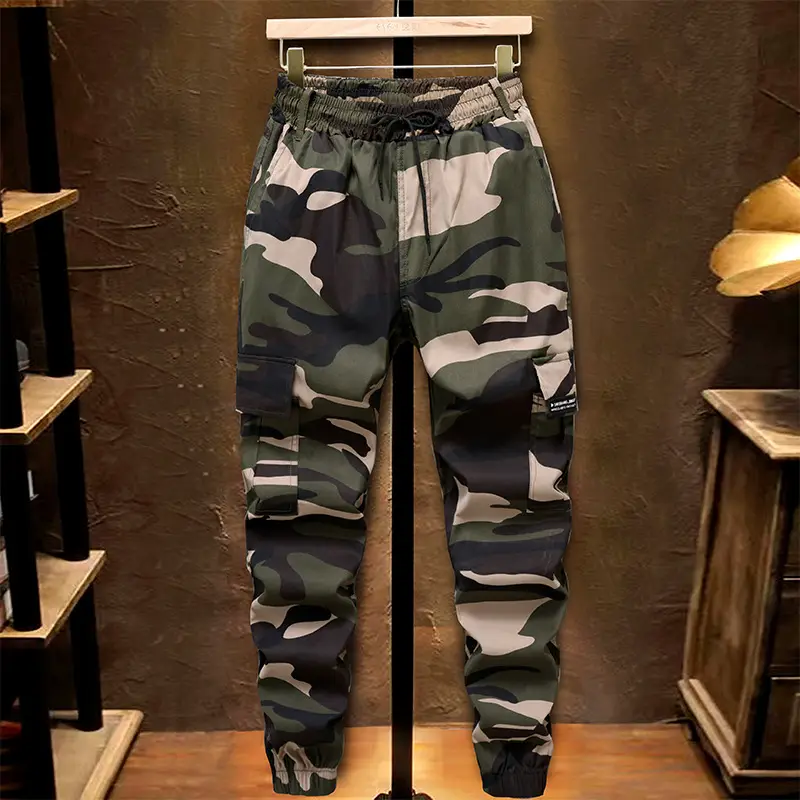 Green Flower 6-Pocket Polyester Stretch Leggings