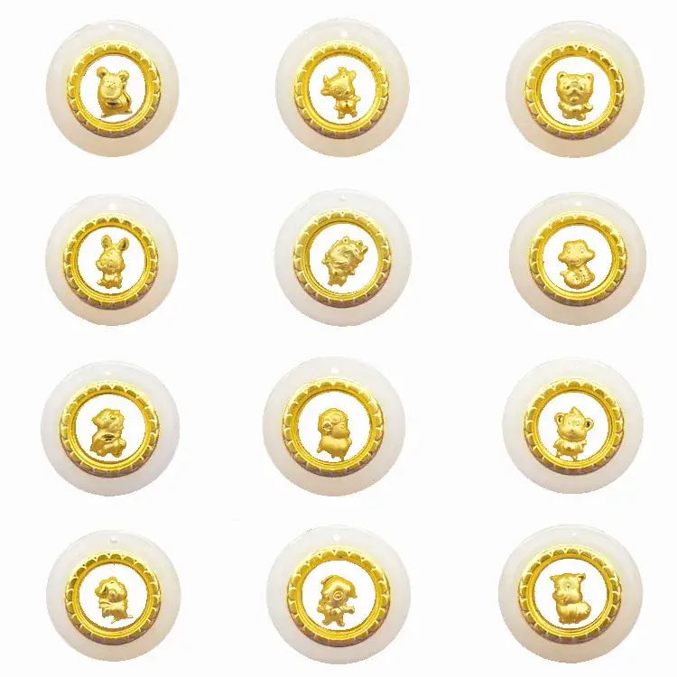 Pure Gold Hetian Jade Zodiac Pendant for Men Women - Image 5