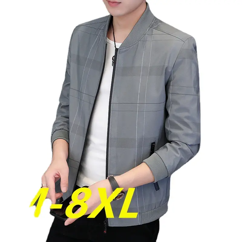 Men's Navy Blue Casual Jacket with Baseball Collar - Image 7