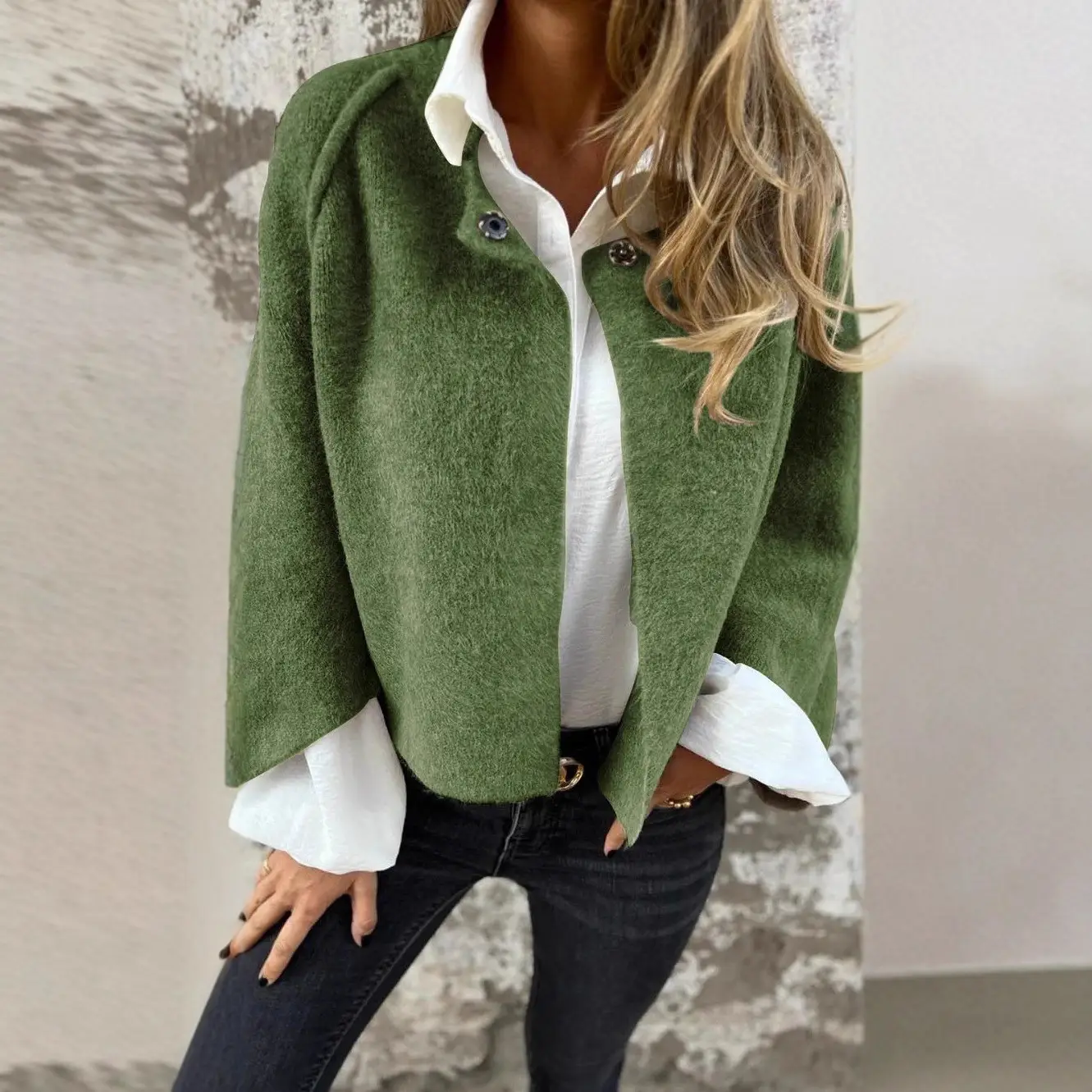 2025 Independent Station Cashmere Long-Sleeve Jacket Green