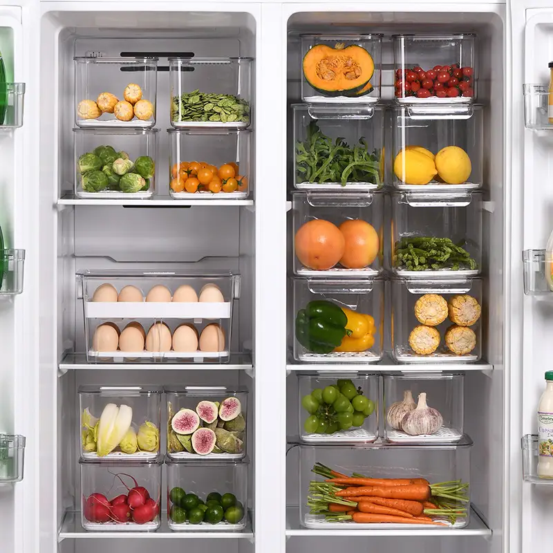 Transparent Refrigerator Storage Box with Lid for Vegetables Fruits - Image 5