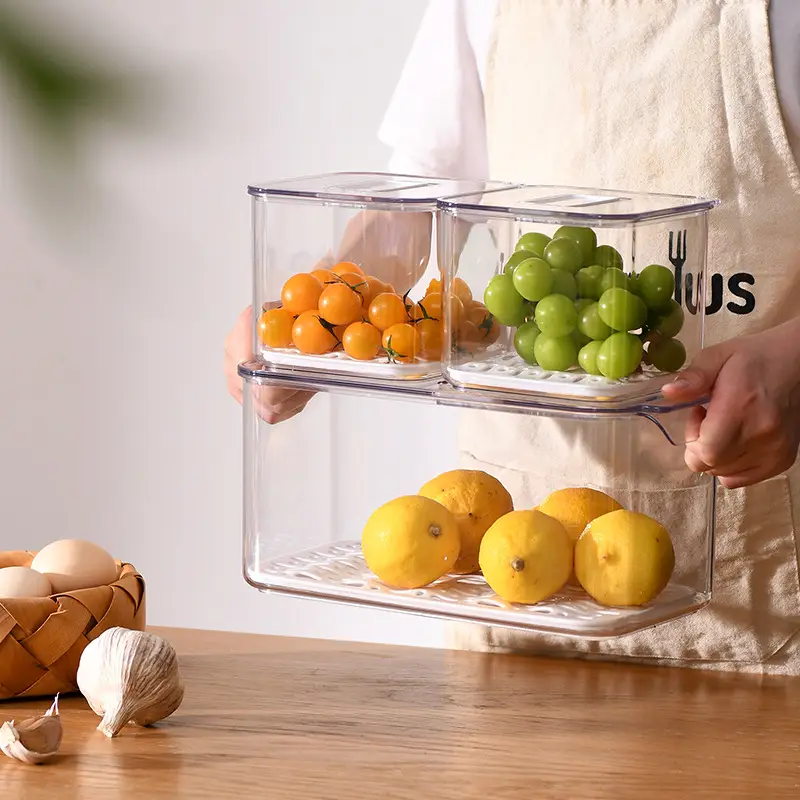 Transparent Refrigerator Storage Box with Lid for Vegetables Fruits - Image 6