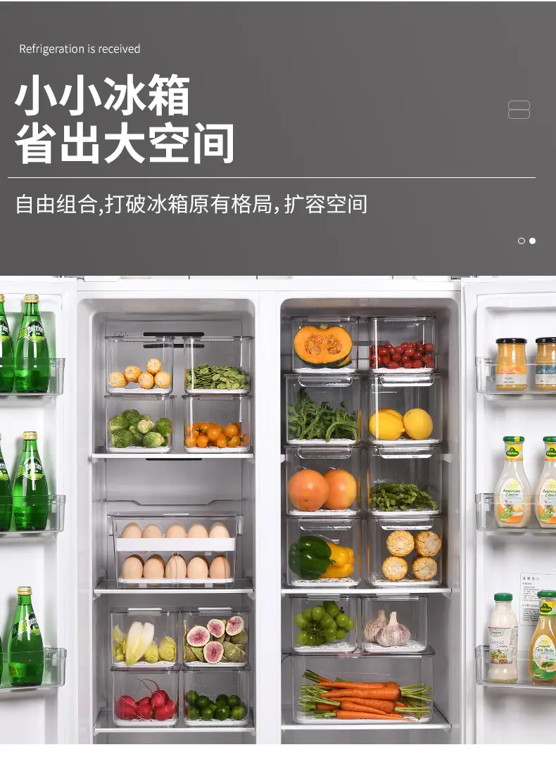 Transparent Refrigerator Storage Box with Lid for Vegetables Fruits — feature 4