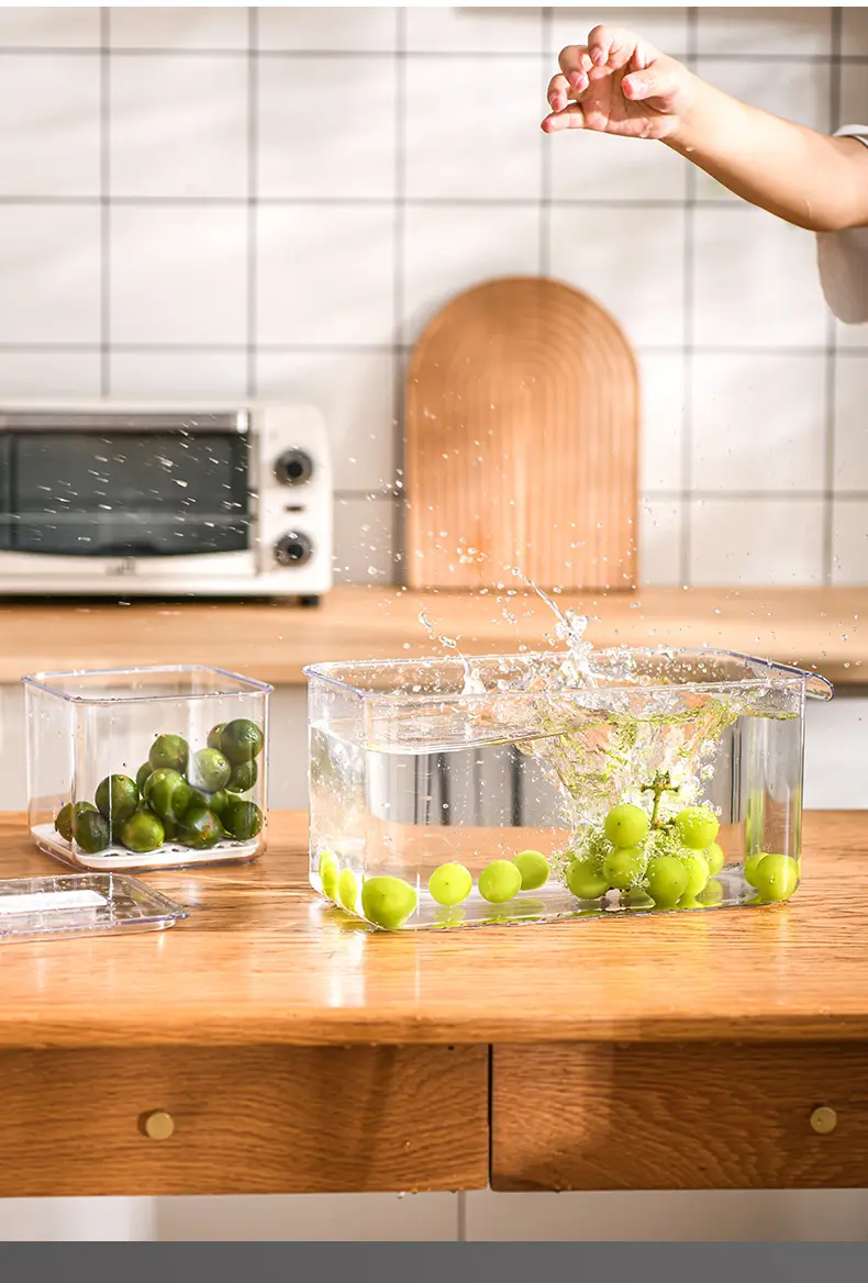 Transparent Refrigerator Storage Box with Lid for Vegetables Fruits — feature 6