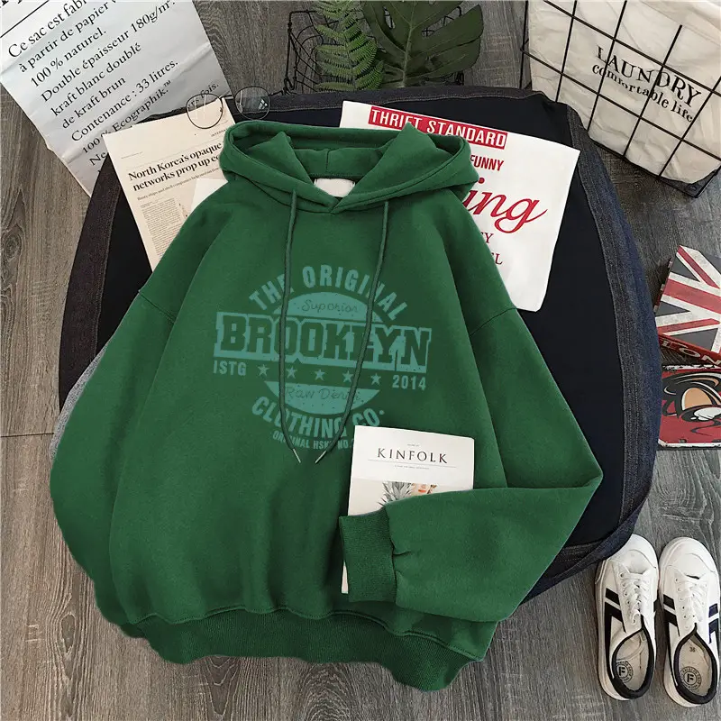 Women Fleece Hoodie Green Fleece Lined Winter Hood - Image 9