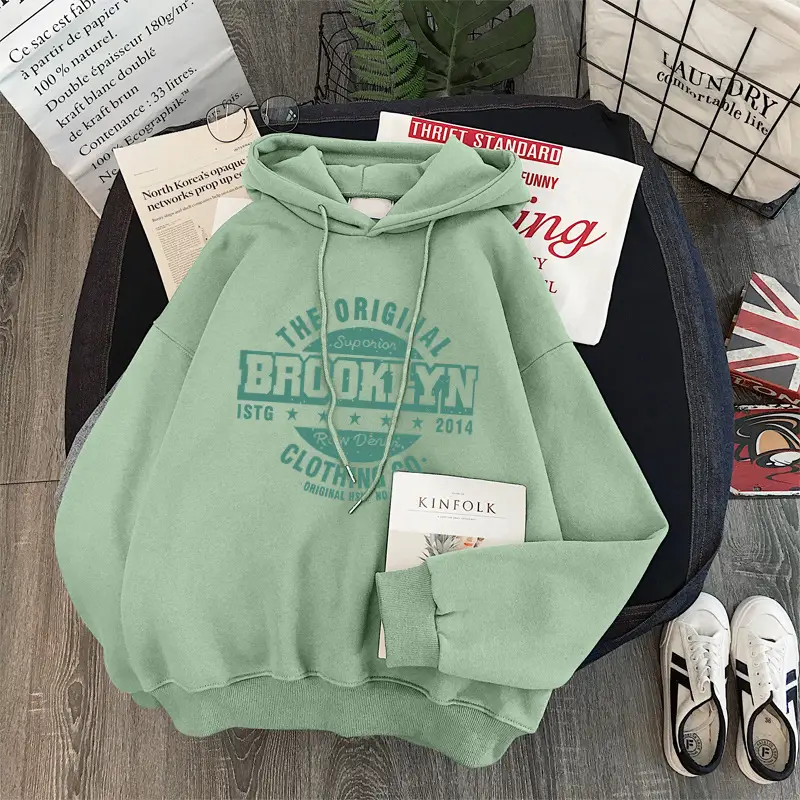 Women Fleece Hoodie Green Fleece Lined Winter Hood — feature 3