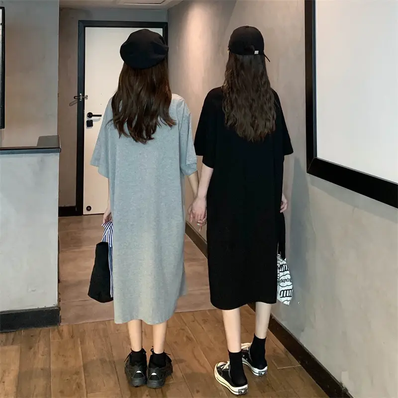 Women's White Polo Long Sleeve Casual Dress — feature 9