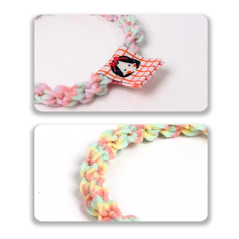 Korean Style Braided Hair Rope with Patch Mark - Image 3