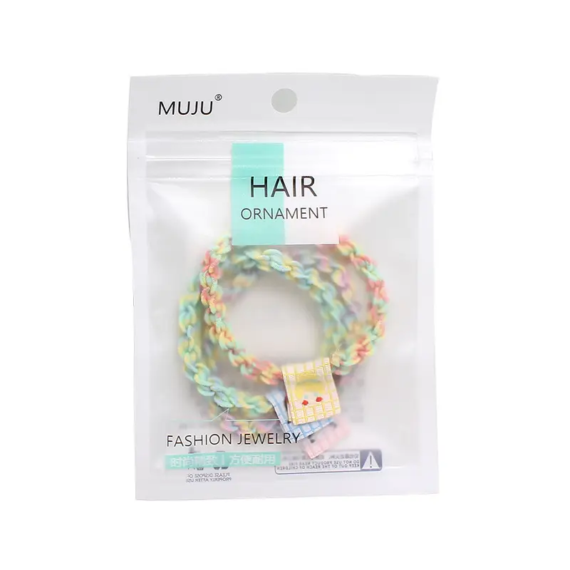 Korean Style Braided Hair Rope with Patch Mark - Image 5