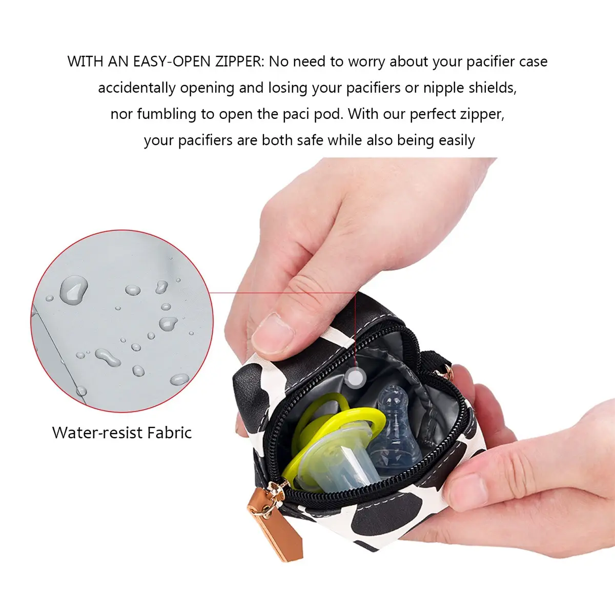 Pu Waterproof Pacifier Bag with Zipper Closure - Image 12