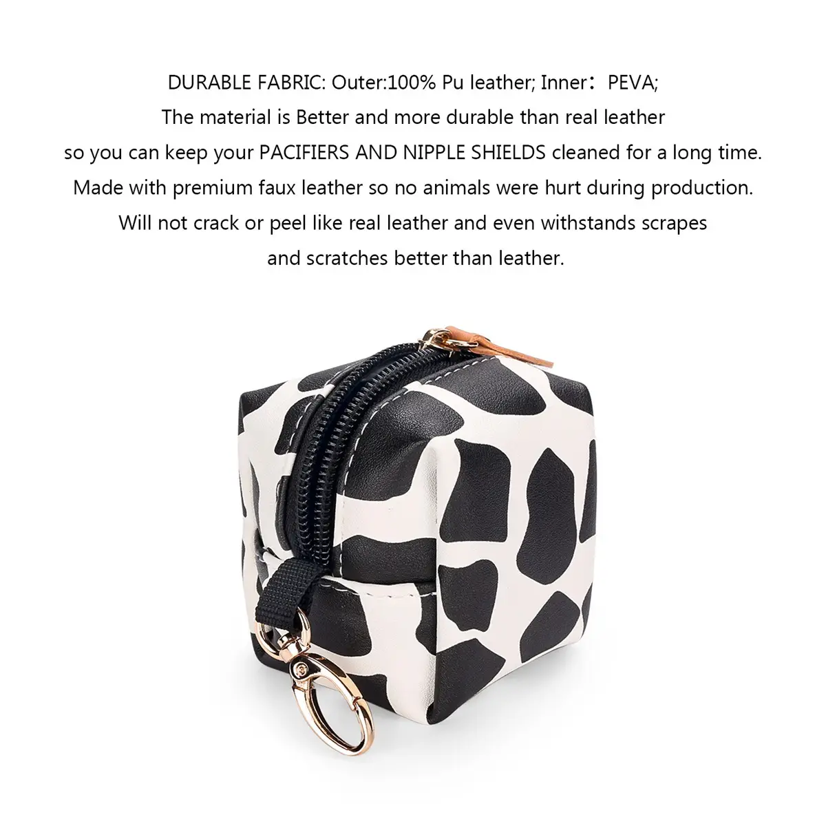 Pu Waterproof Pacifier Bag with Zipper Closure - Image 13