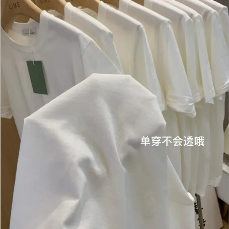 2023 White Pure Cotton Women's T-Shirt Loose Large - Image 6