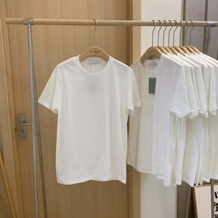 2023 White Pure Cotton Women's T-Shirt Loose Large - Image 7