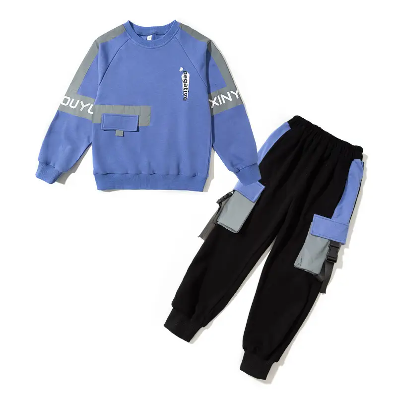 Children's Boys' Spring Suit 2021 New Arrival Boys' Big Boy's Autumn Korean Style Foreign Handsome Sweater Internet Popular Fashion