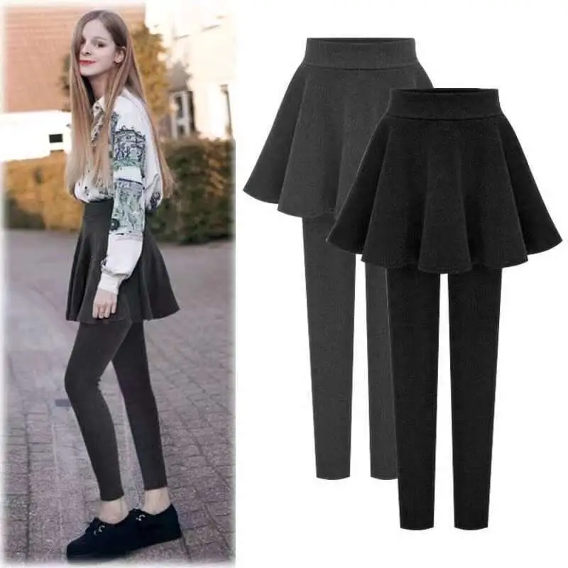 Black Velvet Skirt Pants Set Plus Size - Image 10