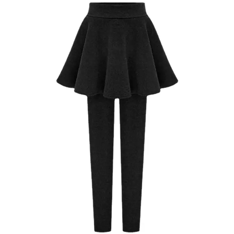 Black Velvet Skirt Pants Set Plus Size - Image 11