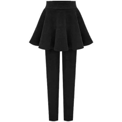 Black Velvet Skirt Pants Set Plus Size - Image 2
