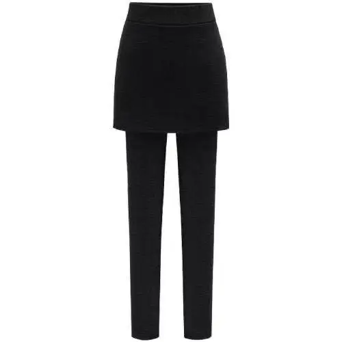 Black Velvet Skirt Pants Set Plus Size - Image 4