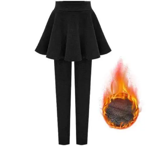 Black Velvet Skirt Pants Set Plus Size - Image 6