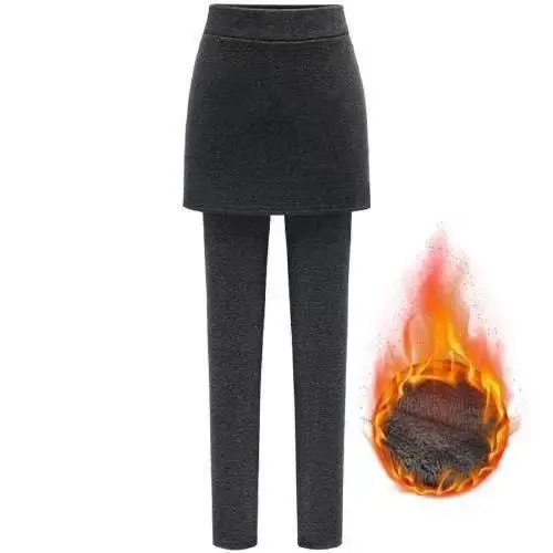 Black Velvet Skirt Pants Set Plus Size - Image 7