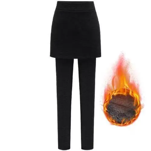Black Velvet Skirt Pants Set Plus Size - Image 8