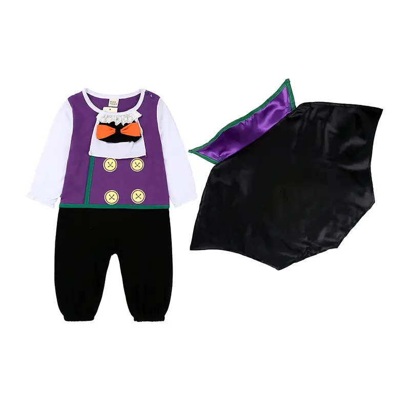 Baby Vampire Halloween Costume Jumpsuit Purple Black - Image 5