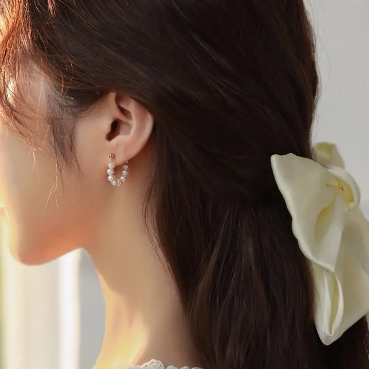 Natural Freshwater Pearl Earrings 14K Gold Clip - Image 7