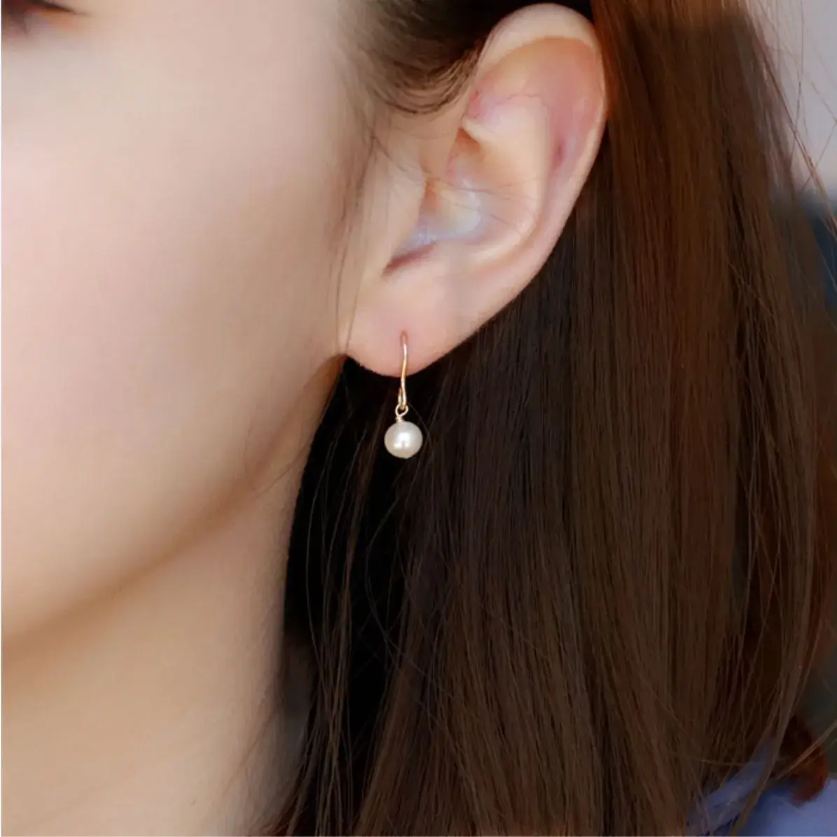 Natural Freshwater Pearl Earrings 14K Gold Clip - Image 8