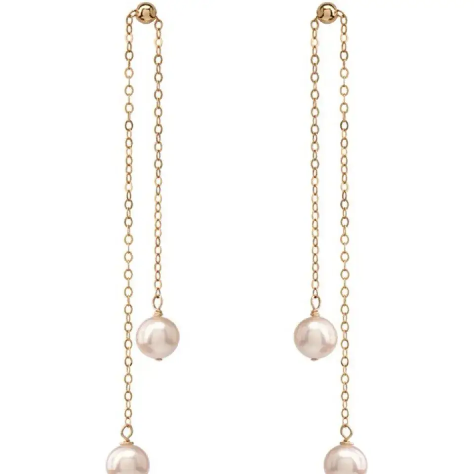 Natural Freshwater Pearl Earrings 14K Gold Clip - Image 9