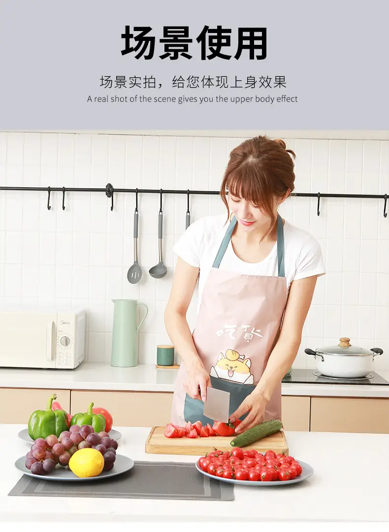 Waterproof PVC Apron for Kitchen Use Blue — feature 12
