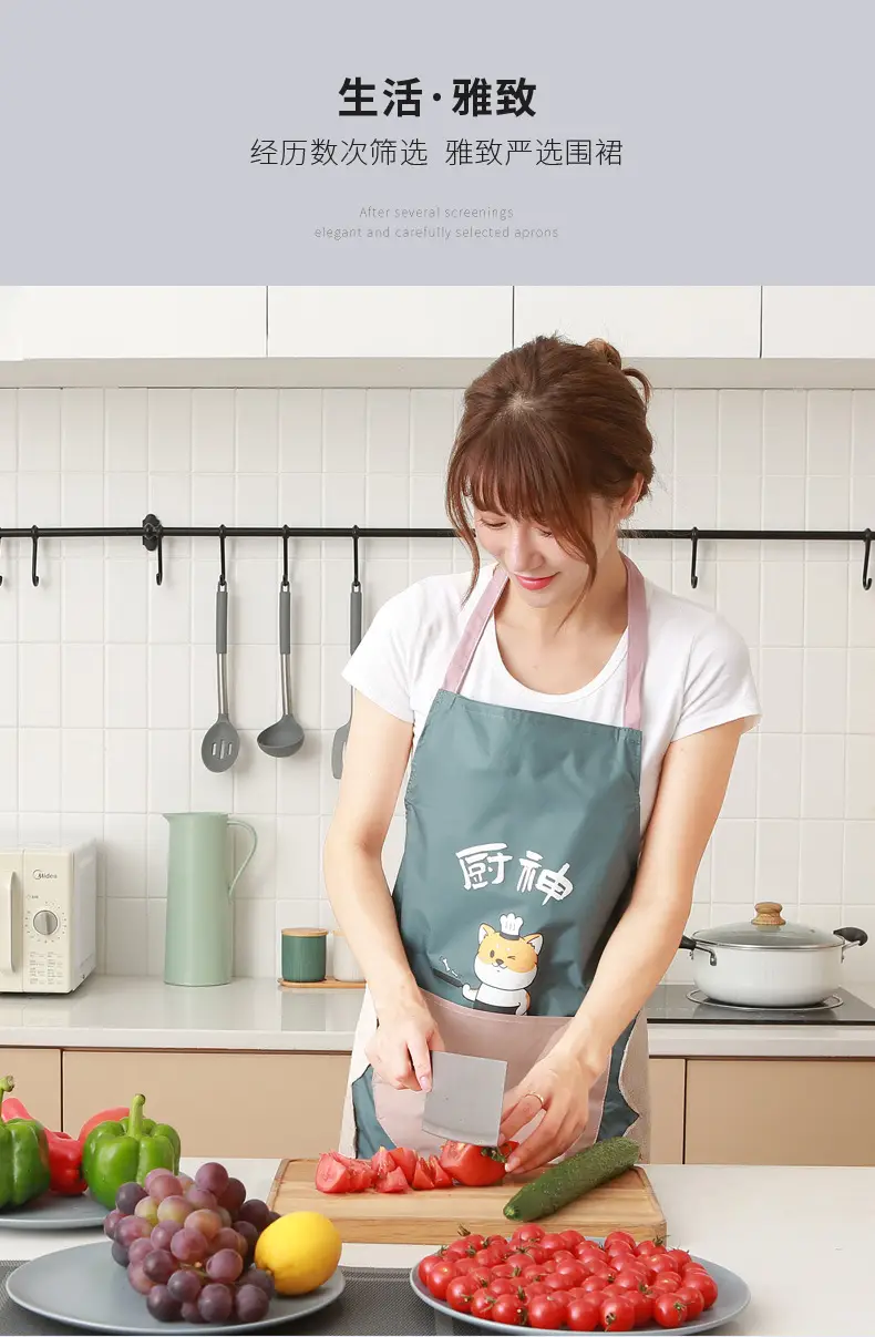 Waterproof PVC Apron for Kitchen Use Blue — feature 4