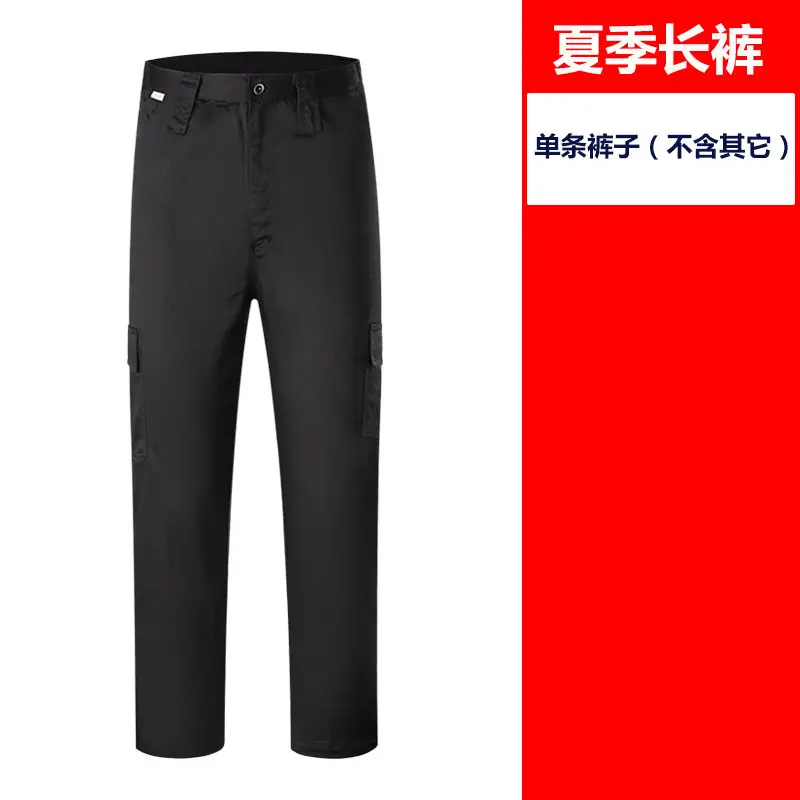 Men Black Summer Trousers with Zipper Back - Image 4