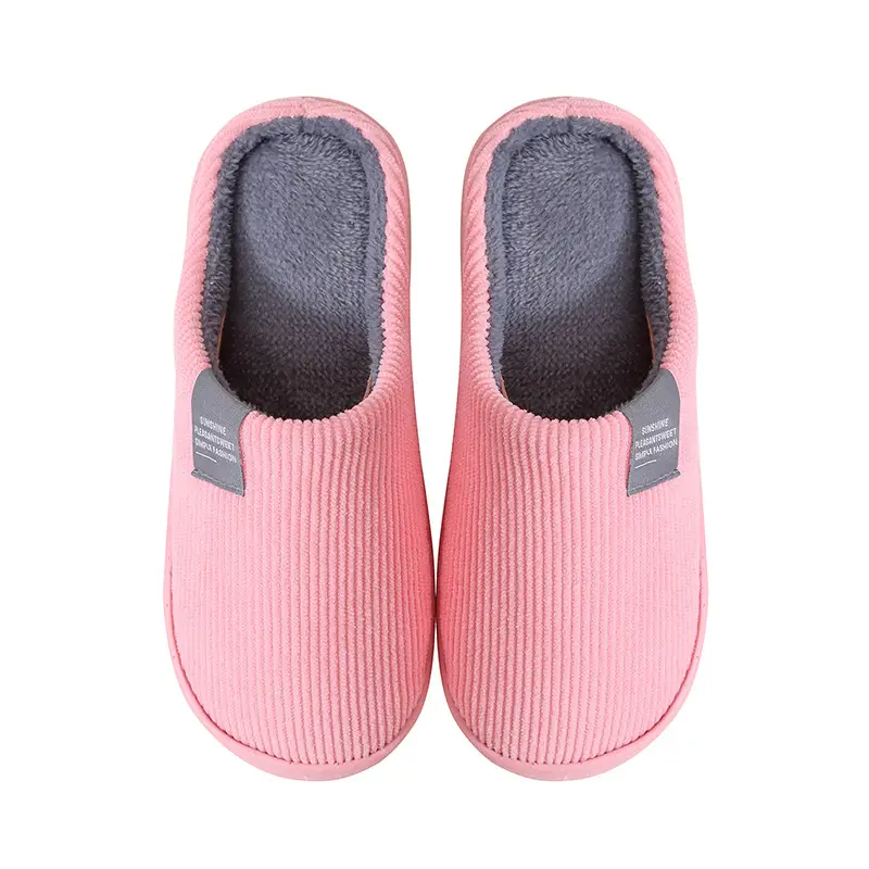 Classic Cloth Label Cotton Slippers Blow Bottom Home Non-slip Cotton Slippers for Men and Women Moon Shoes Mao Mao Slippers Hotel Shoes