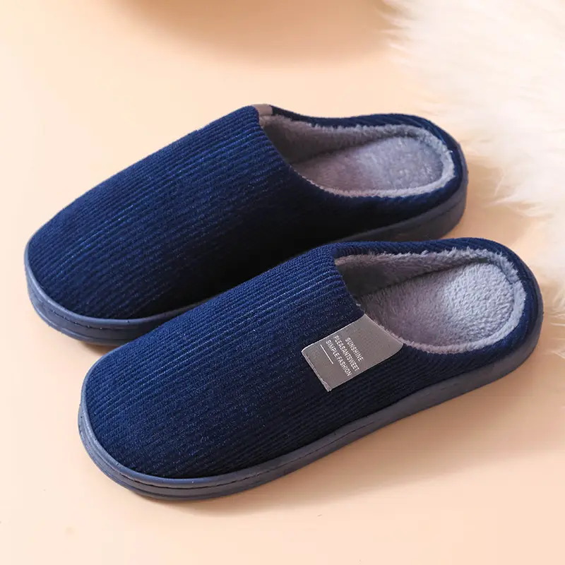 Classic Cloth Label Cotton Slippers Blow Bottom Home Non-slip Cotton Slippers for Men and Women Moon Shoes Mao Mao Slippers Hotel Shoes