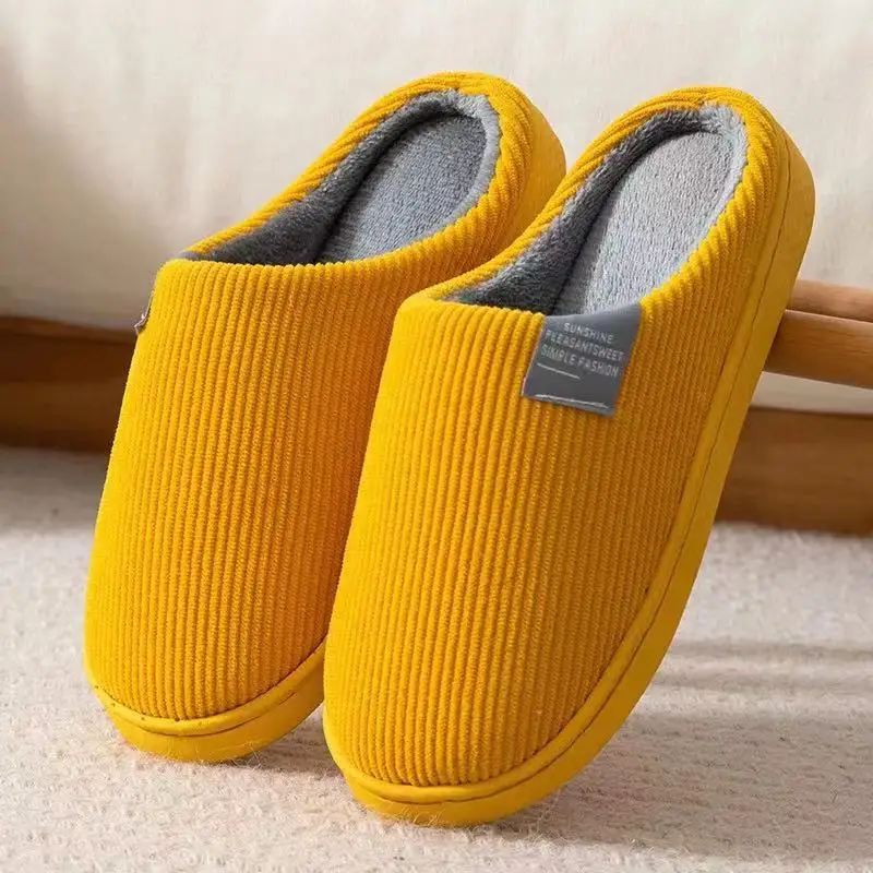 Classic Cloth Label Cotton Slippers Blow Bottom Home Non-slip Cotton Slippers for Men and Women Moon Shoes Mao Mao Slippers Hotel Shoes