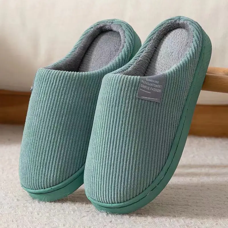 Classic Cloth Label Cotton Slippers Blow Bottom Home Non-slip Cotton Slippers for Men and Women Moon Shoes Mao Mao Slippers Hotel Shoes