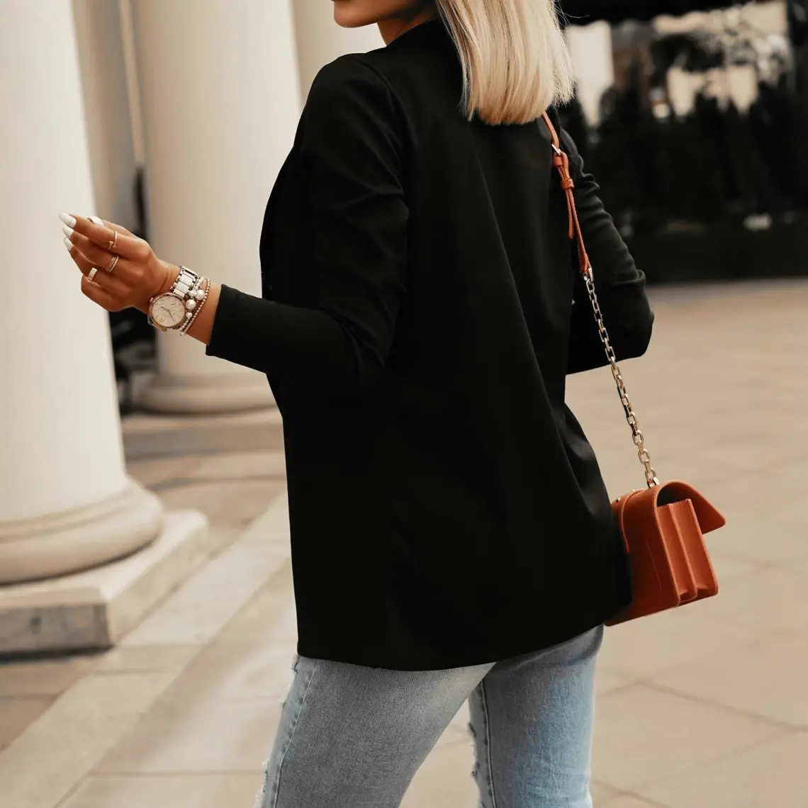 Women's Black Velvet Jacket for Casual Commute 2023 - Image 6