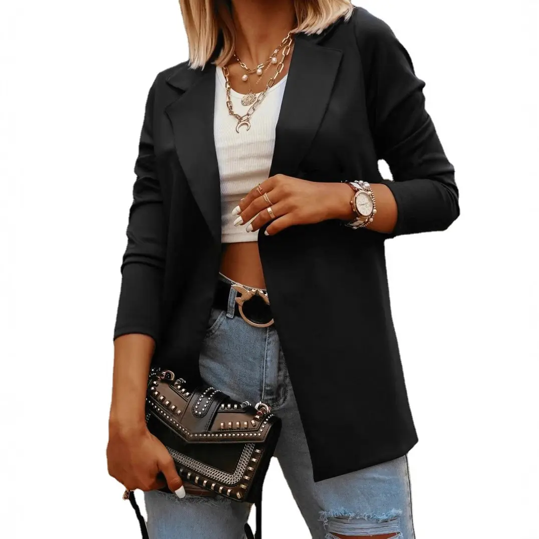 Women's Black Velvet Jacket for Casual Commute 2023 - Image 7