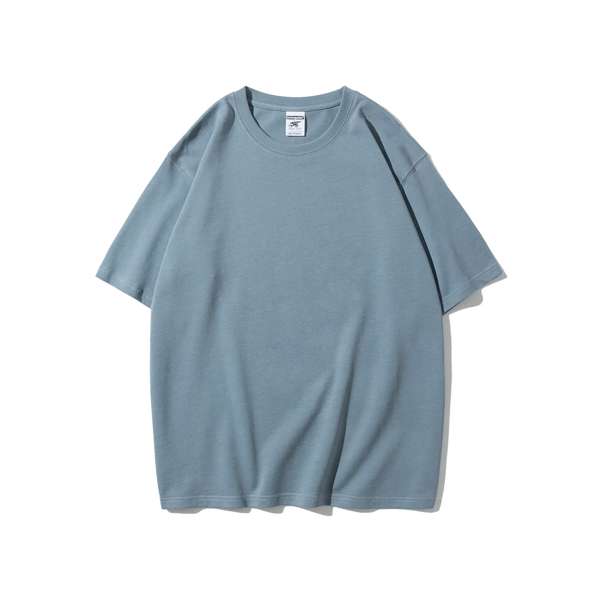 Men's Blue Cotton Crewneck T-Shirt AG280g - Image 7