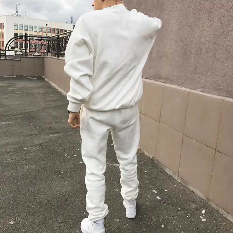 Men Grey Sweatshirt Set 2021 Spring Loose Fit - Image 14