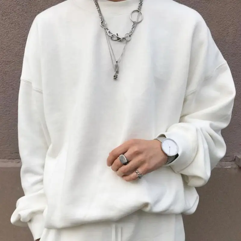 Men Grey Sweatshirt Set 2021 Spring Loose Fit - Image 15