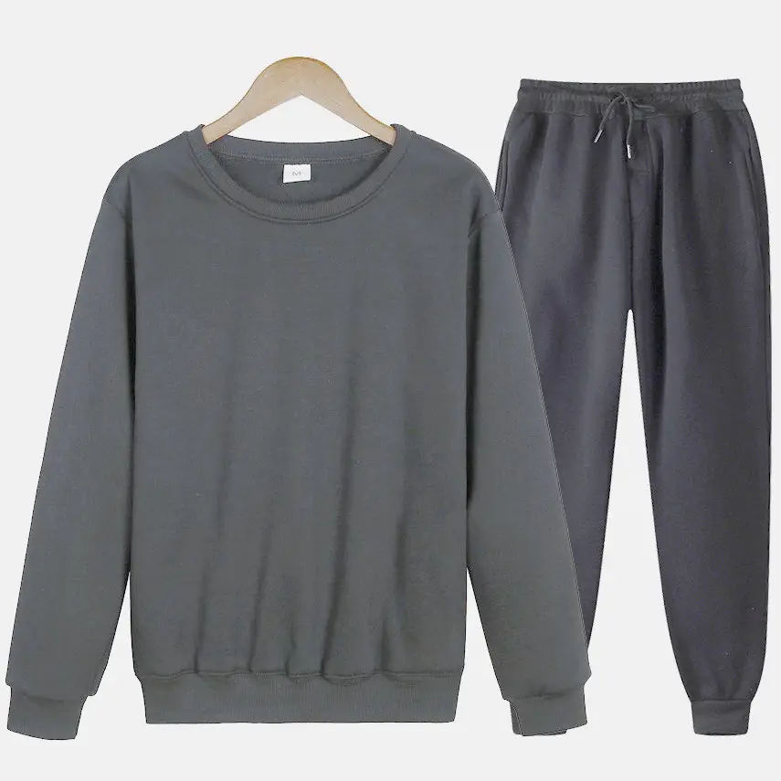Men Grey Sweatshirt Set 2021 Spring Loose Fit - Image 11