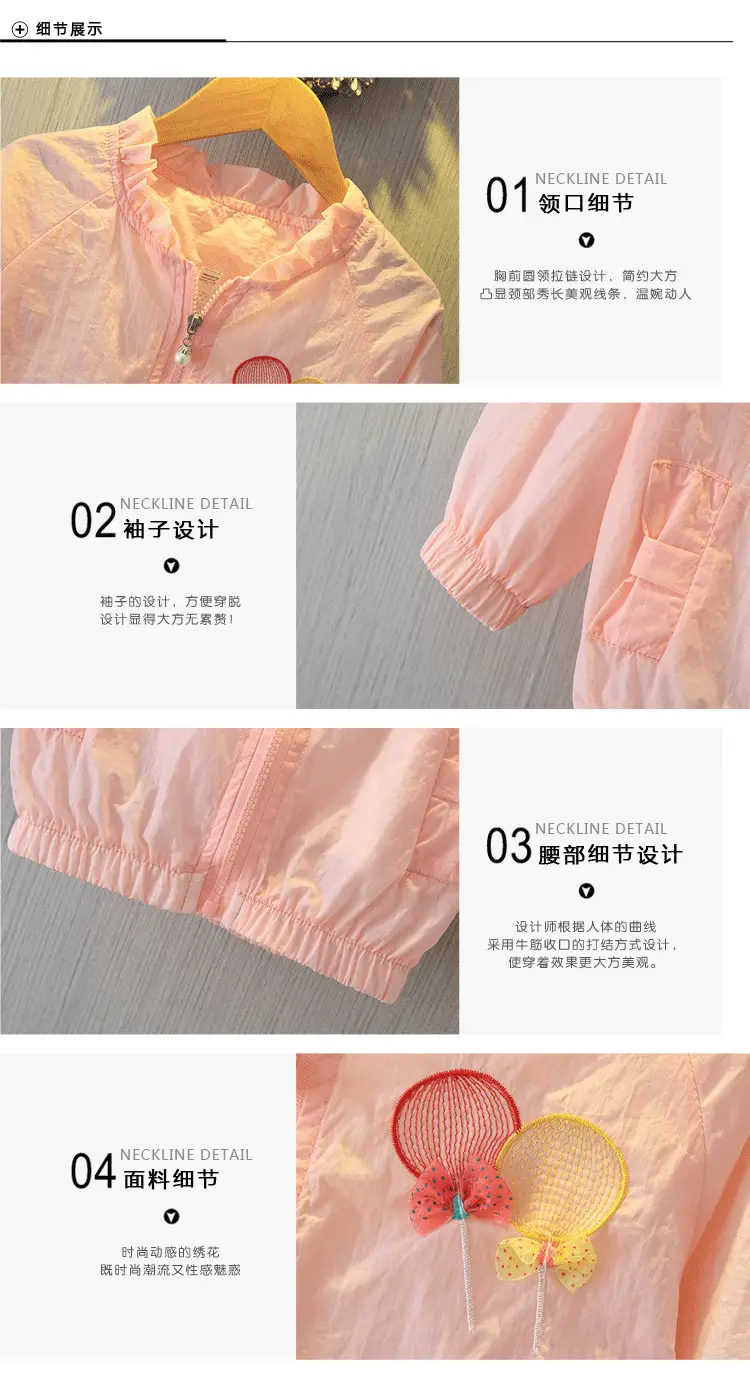 Pink Embroidered Jacket for Girls Spring Autumn 2025 Medium Large — feature 7