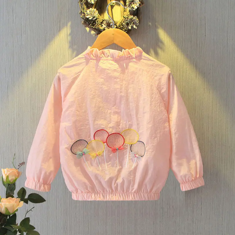 Pink Embroidered Jacket for Girls Spring Autumn 2025 Medium Large - Image 2