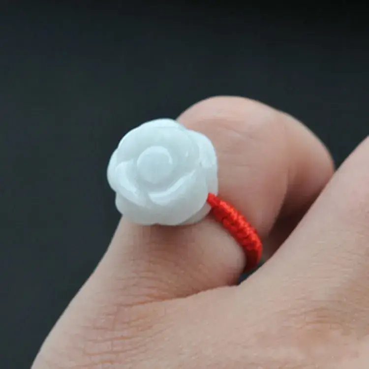 Guan Yu Jade Ring Flower Design for Women - Image 6