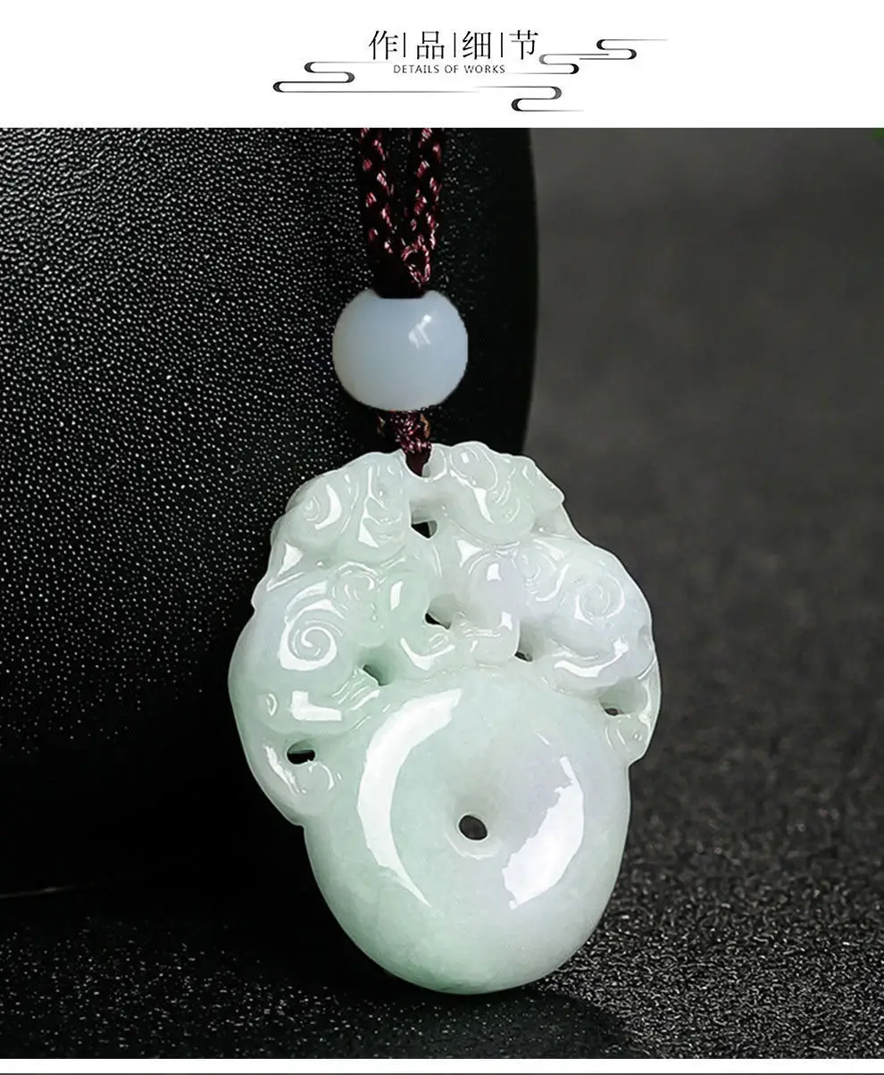Natural Burmese Jade Pendant with Double Pixiu Design — feature 6