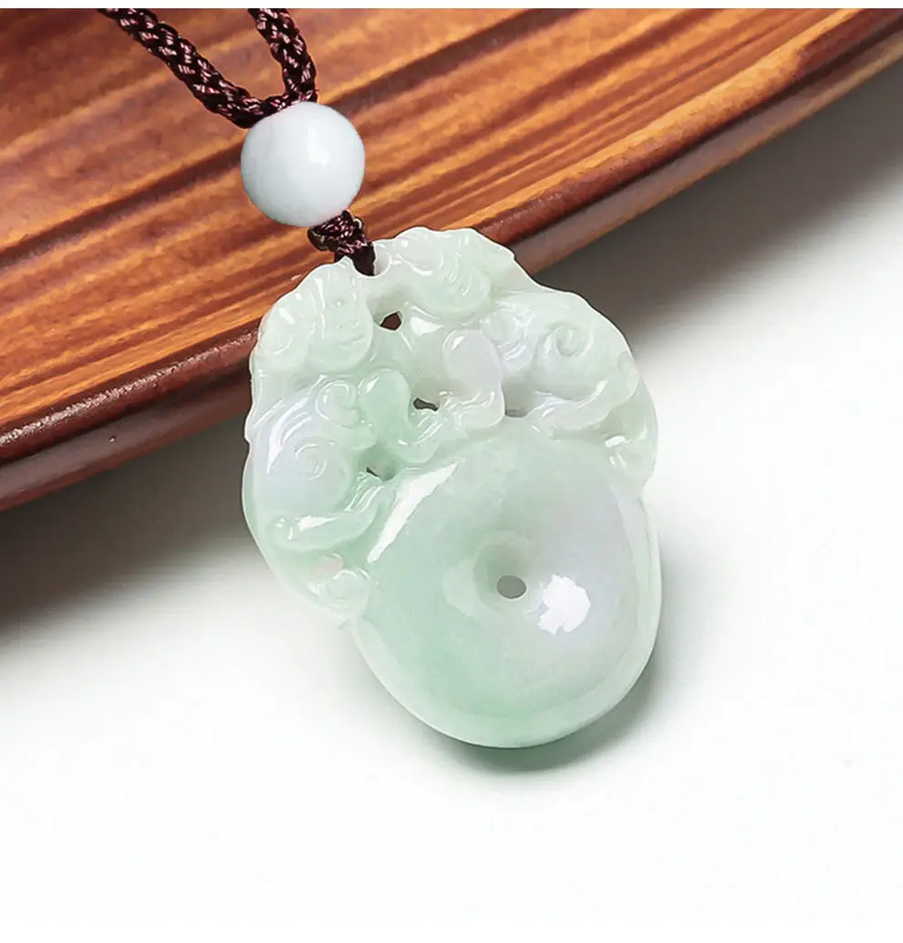 Natural Burmese Jade Pendant with Double Pixiu Design — feature 8