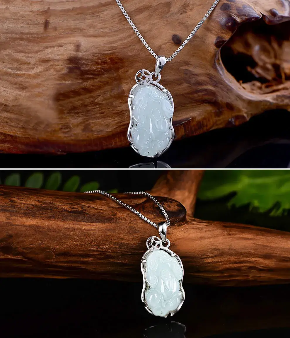 Jadeite Myanmar A-Grade Pixiu Pendant S925 Silver — feature 12